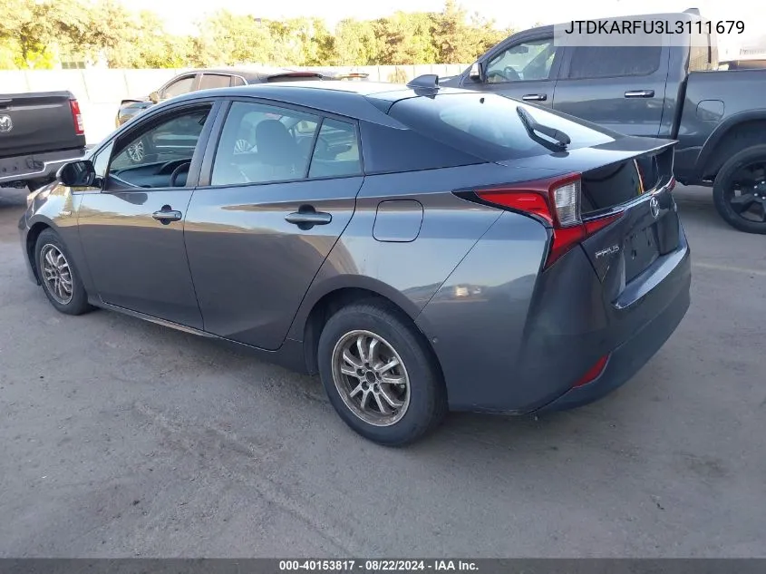 2020 Toyota Prius Le VIN: JTDKARFU3L3111679 Lot: 40153817