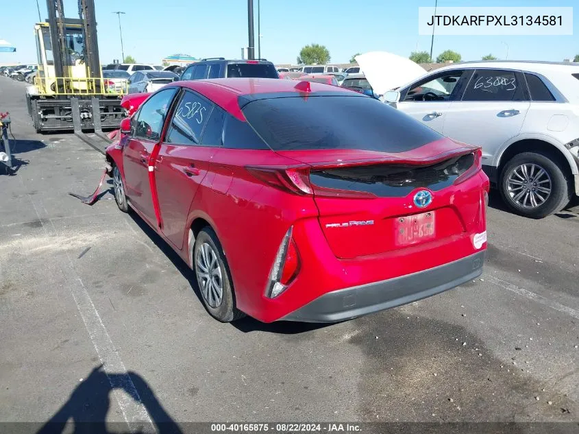 2020 Toyota Prius Prime Le VIN: JTDKARFPXL3134581 Lot: 40165875