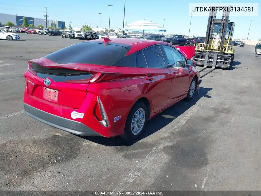 2020 Toyota Prius Prime Le VIN: JTDKARFPXL3134581 Lot: 40165875