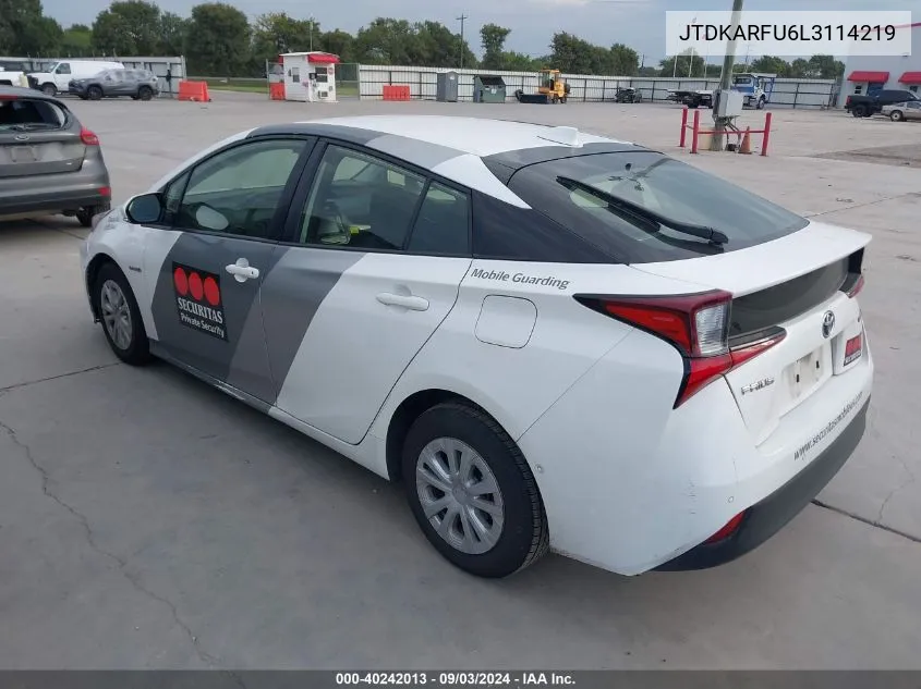 JTDKARFU6L3114219 2020 Toyota Prius Le