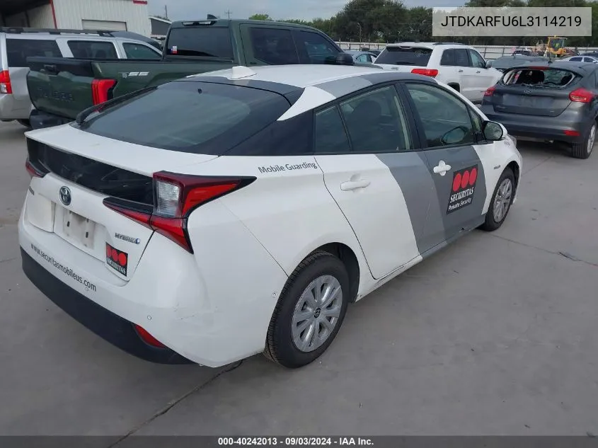 JTDKARFU6L3114219 2020 Toyota Prius Le