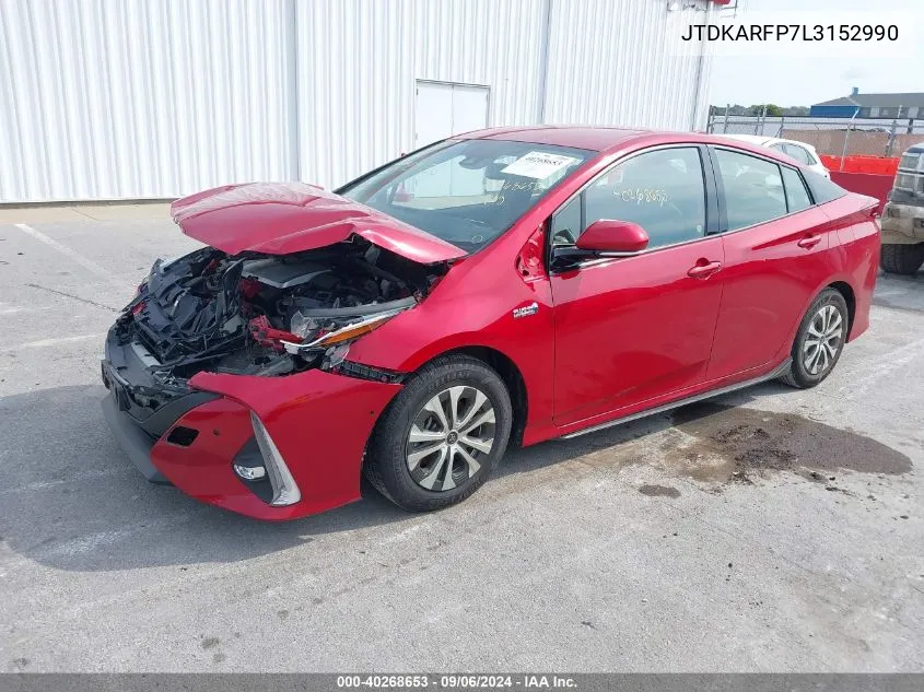 2020 Toyota Prius Prime Limited VIN: JTDKARFP7L3152990 Lot: 40268653