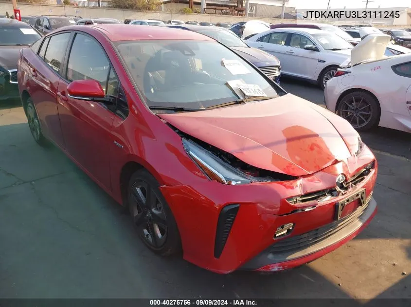 2020 Toyota Prius Limited VIN: JTDKARFU3L3111245 Lot: 40275756