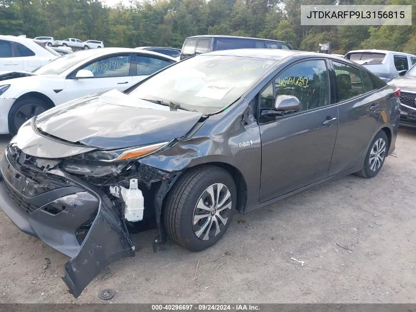 2020 Toyota Prius Prime Xle VIN: JTDKARFP9L3156815 Lot: 40296697