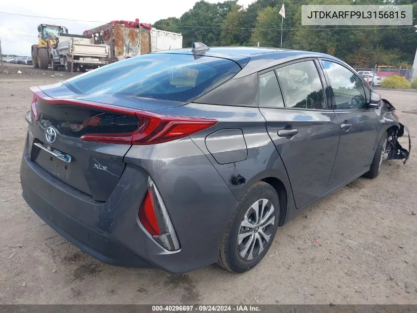 2020 Toyota Prius Prime Xle VIN: JTDKARFP9L3156815 Lot: 40296697