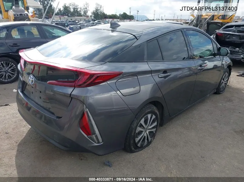 JTDKARFP6L3137400 2020 Toyota Prius Prime Le