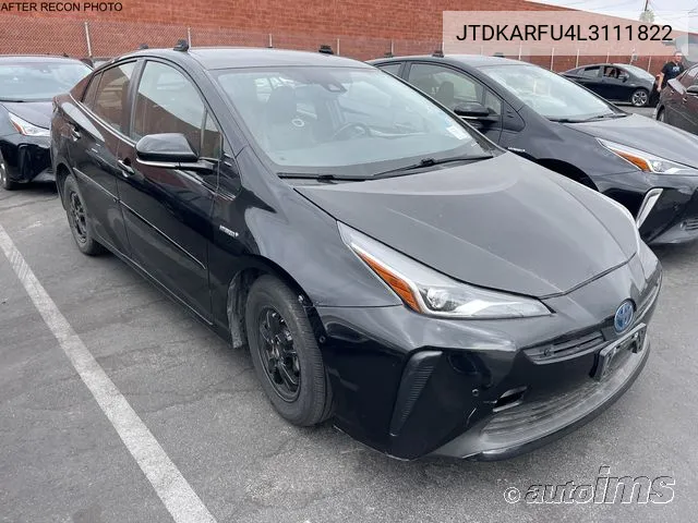 JTDKARFU4L3111822 2020 Toyota Prius L/Le/Xle/Limited