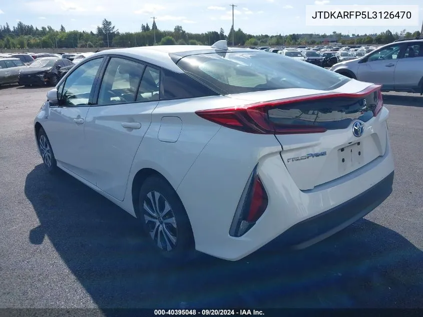 2020 Toyota Prius Prime Le VIN: JTDKARFP5L3126470 Lot: 40395048