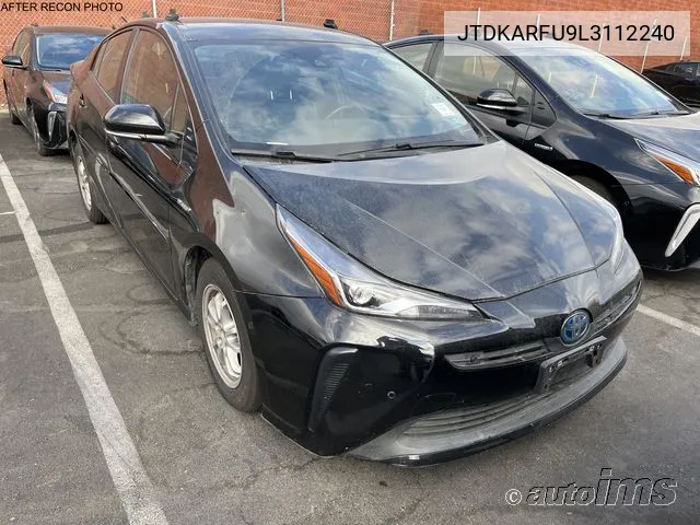 2020 Toyota Prius Xle VIN: JTDKARFU9L3112240 Lot: 40434416