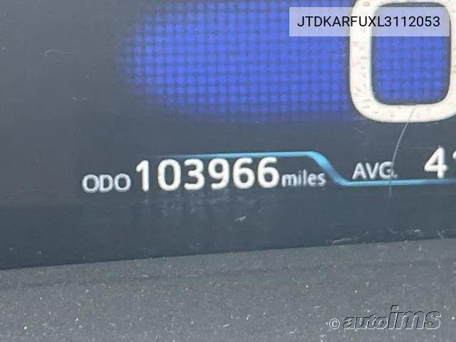 2020 Toyota Prius Xle VIN: JTDKARFUXL3112053 Lot: 40443225