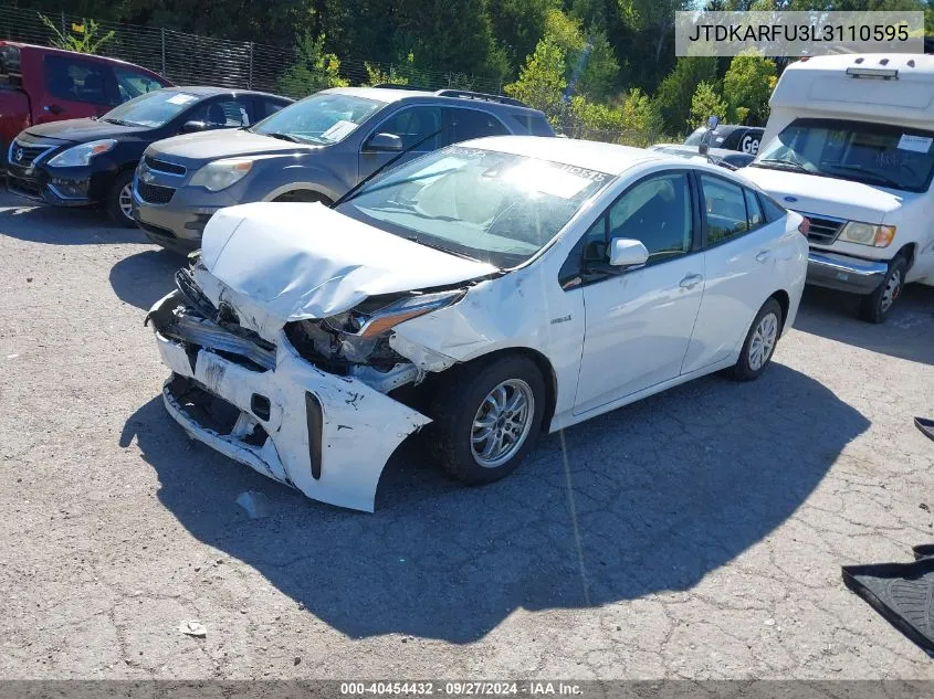 2020 Toyota Prius Le VIN: JTDKARFU3L3110595 Lot: 40454432