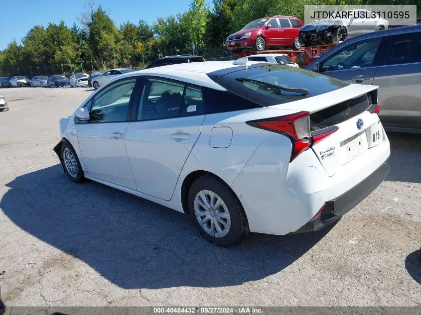 2020 Toyota Prius Le VIN: JTDKARFU3L3110595 Lot: 40454432