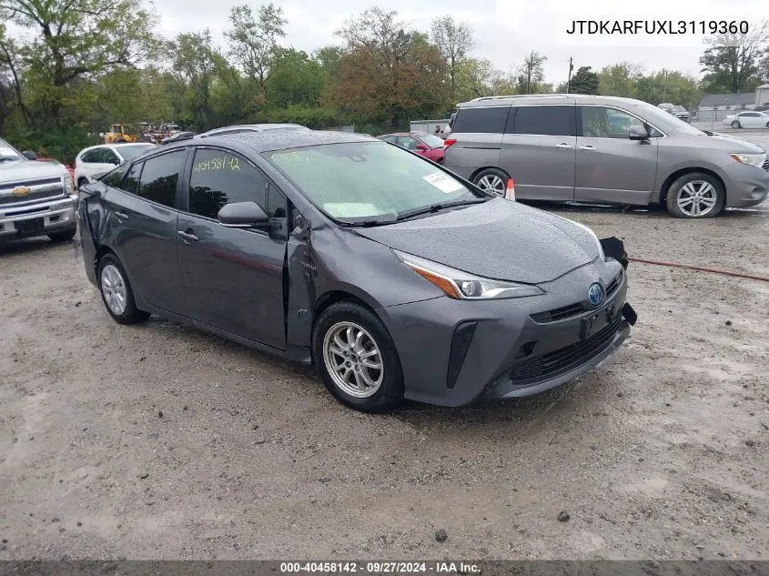 JTDKARFUXL3119360 2020 Toyota Prius L Eco