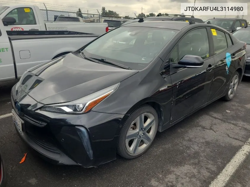 JTDKARFU4L3114980 2020 Toyota Prius L/Le/Xle/Limited