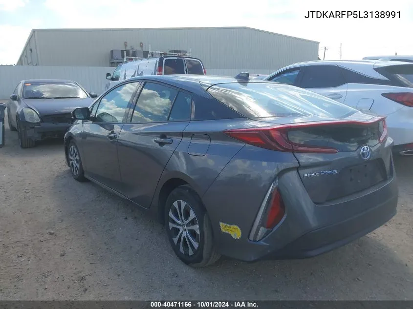 2020 Toyota Prius Prime Le VIN: JTDKARFP5L3138991 Lot: 40471166