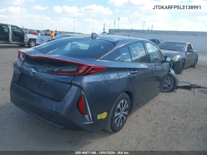 2020 Toyota Prius Prime Le VIN: JTDKARFP5L3138991 Lot: 40471166