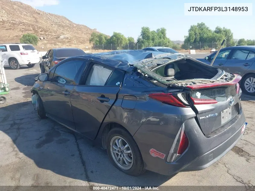 2020 Toyota Prius Prime Xle VIN: JTDKARFP3L3148953 Lot: 40472471