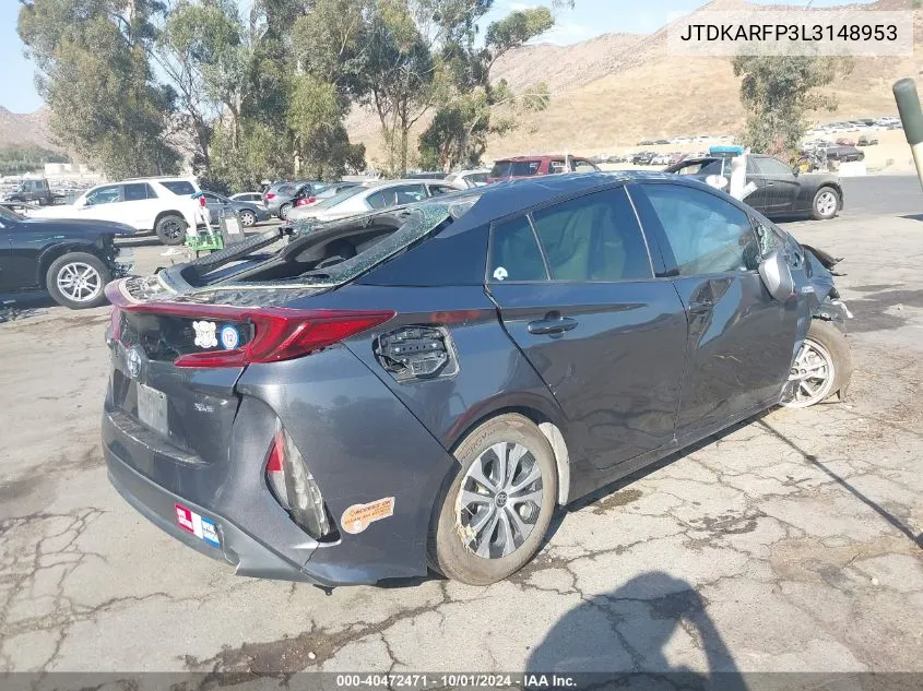 2020 Toyota Prius Prime Xle VIN: JTDKARFP3L3148953 Lot: 40472471