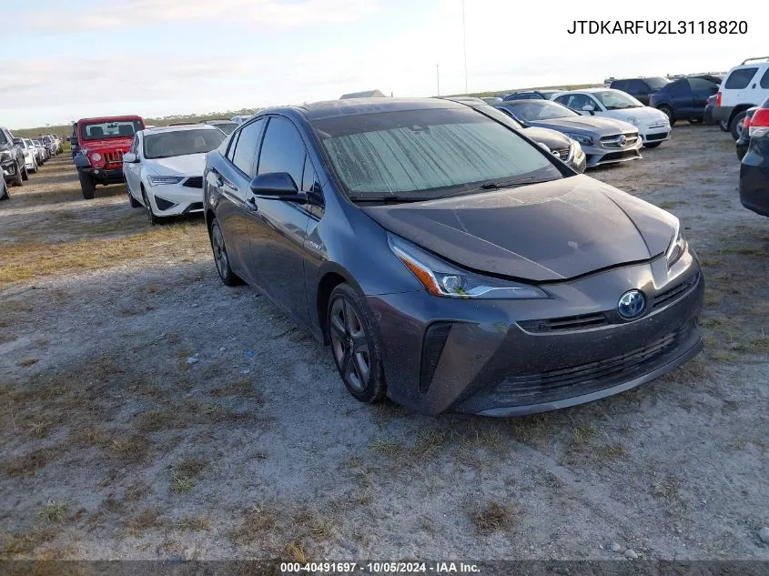 2020 Toyota Prius L/Le/Xle/Limited VIN: JTDKARFU2L3118820 Lot: 40491697