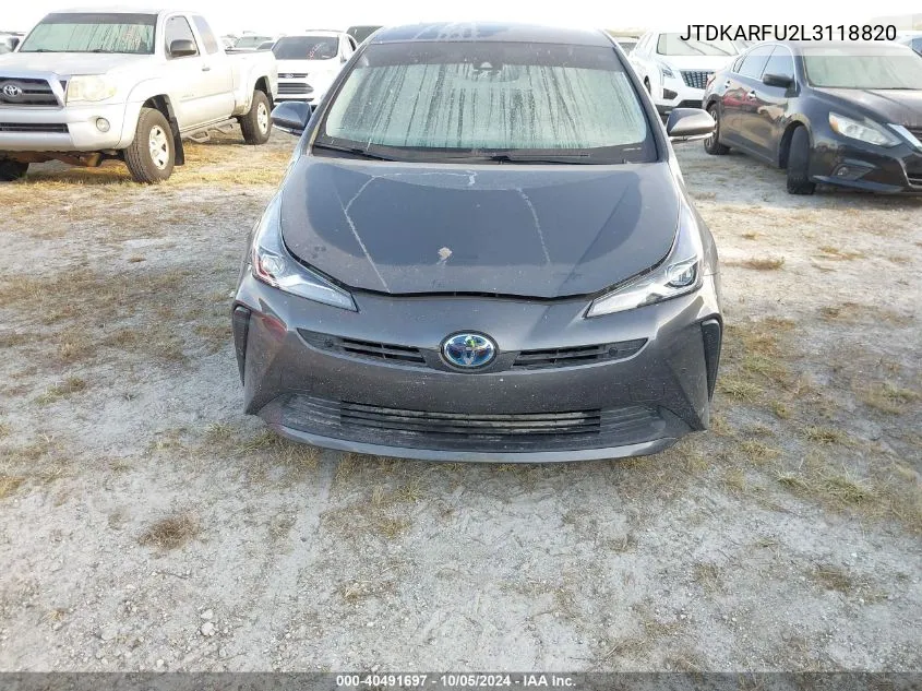 2020 Toyota Prius L/Le/Xle/Limited VIN: JTDKARFU2L3118820 Lot: 40491697