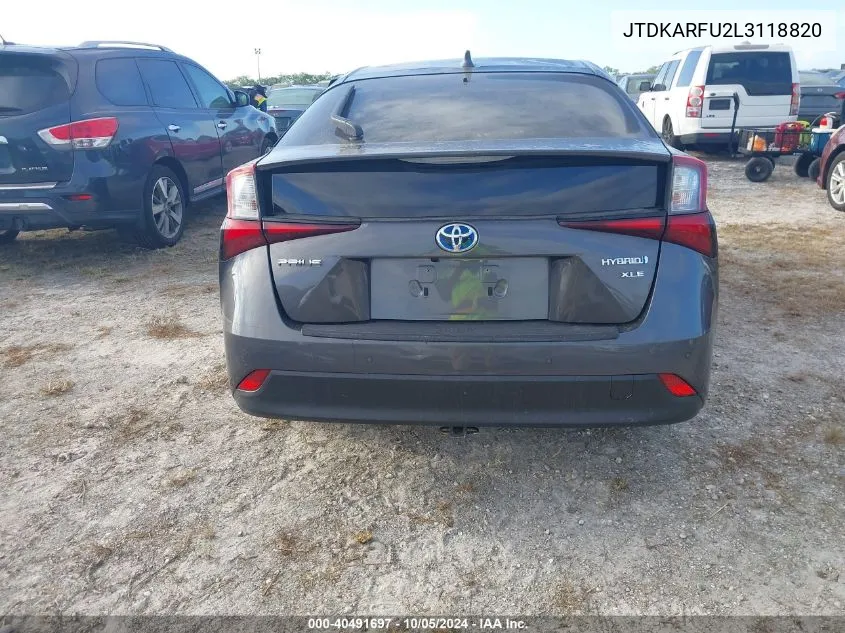 2020 Toyota Prius L/Le/Xle/Limited VIN: JTDKARFU2L3118820 Lot: 40491697