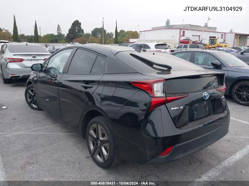 2020 Toyota Prius Xle VIN: JTDKARFU9L3104929 Lot: 40519431