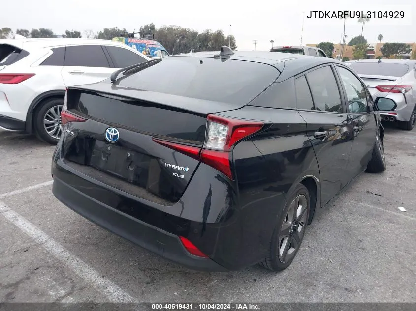 2020 Toyota Prius Xle VIN: JTDKARFU9L3104929 Lot: 40519431