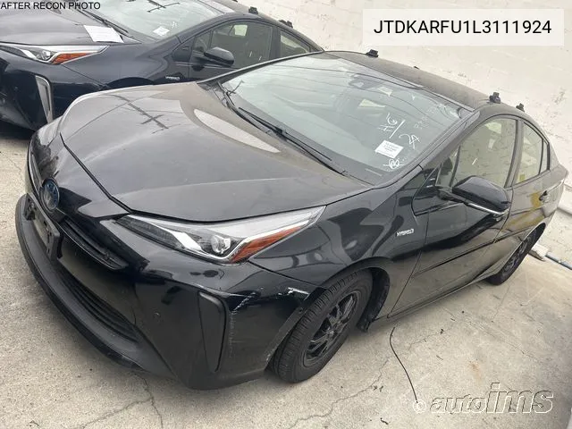 2020 Toyota Prius Xle VIN: JTDKARFU1L3111924 Lot: 40527655