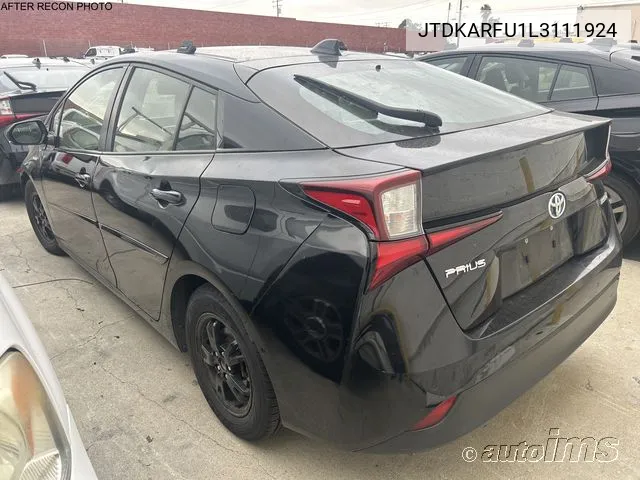 2020 Toyota Prius Xle VIN: JTDKARFU1L3111924 Lot: 40527655