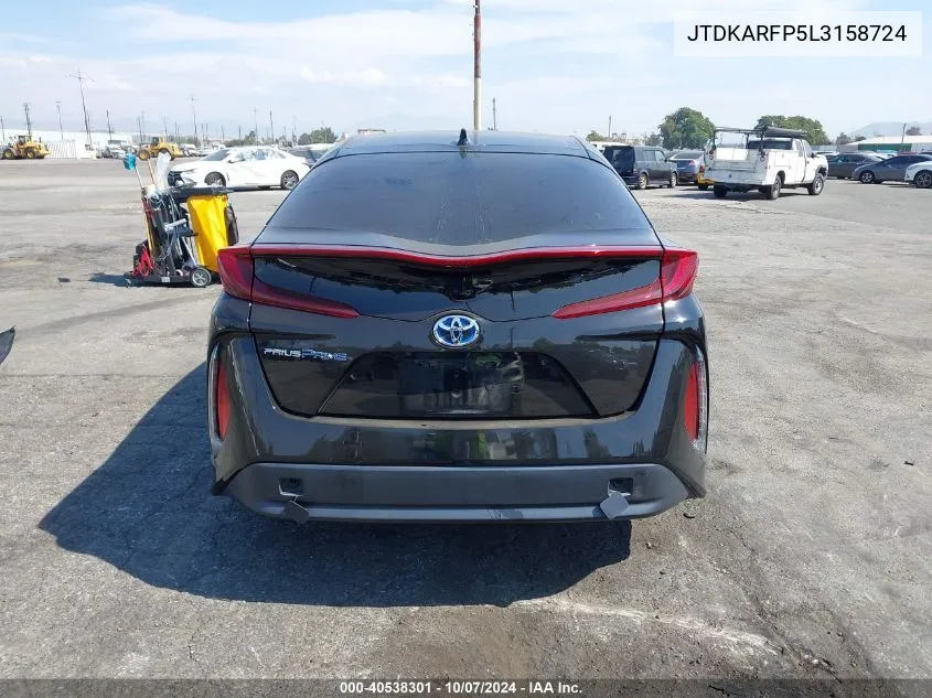 2020 Toyota Prius Prime Le VIN: JTDKARFP5L3158724 Lot: 40538301