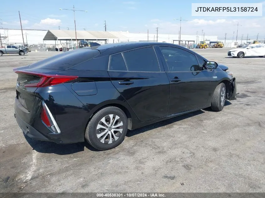 2020 Toyota Prius Prime Le VIN: JTDKARFP5L3158724 Lot: 40538301