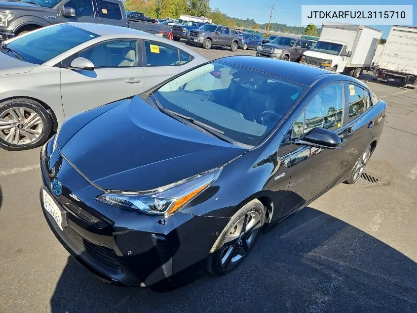 2020 Toyota Prius Xle VIN: JTDKARFU2L3115710 Lot: 40578220