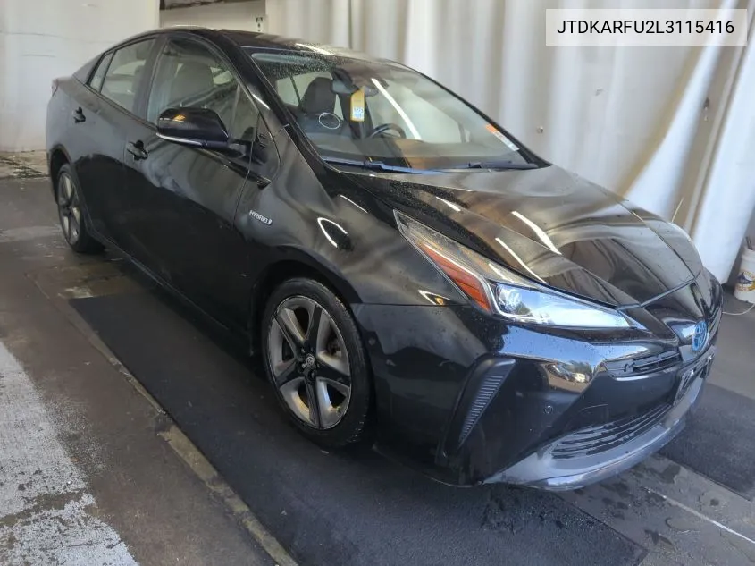 2020 Toyota Prius Xle VIN: JTDKARFU2L3115416 Lot: 40613753