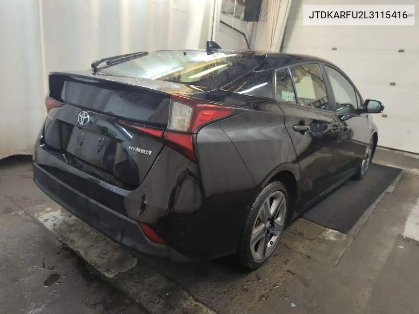 2020 Toyota Prius Xle VIN: JTDKARFU2L3115416 Lot: 40613753