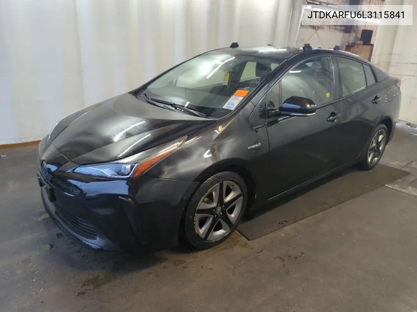 2020 Toyota Prius Xle VIN: JTDKARFU6L3115841 Lot: 40613759