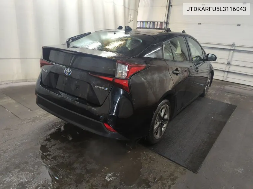 2020 Toyota Prius Xle VIN: JTDKARFU5L3116043 Lot: 40613760