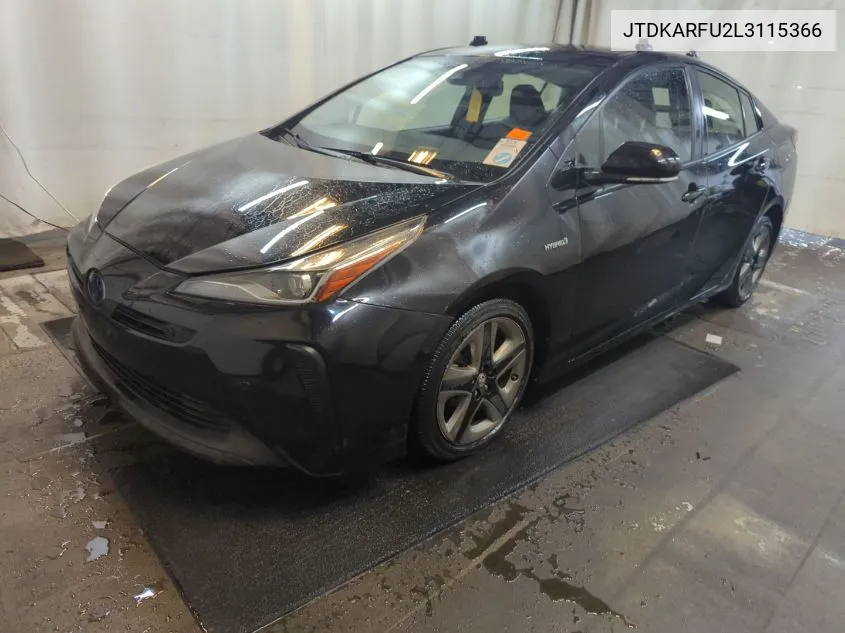 2020 Toyota Prius Xle VIN: JTDKARFU2L3115366 Lot: 40613765