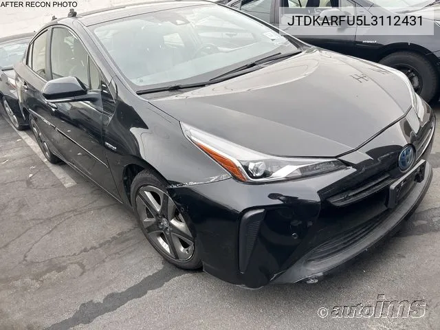 2020 Toyota Prius Xle VIN: JTDKARFU5L3112431 Lot: 40613802