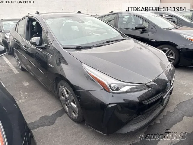 2020 Toyota Prius Xle VIN: JTDKARFU8L3111984 Lot: 40613803