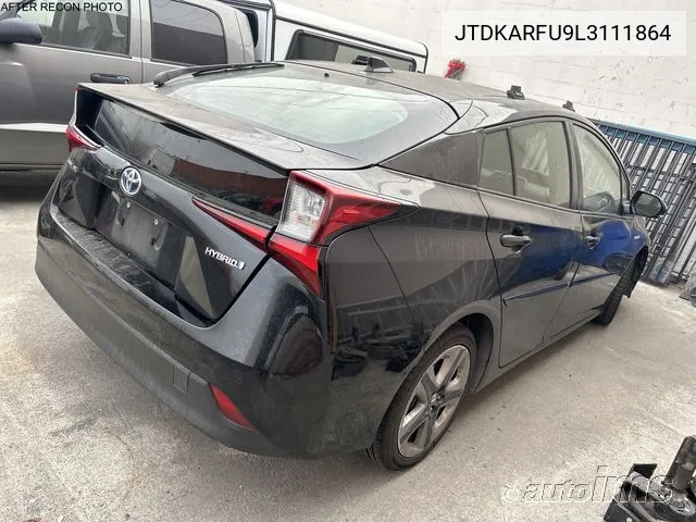 2020 Toyota Prius Xle VIN: JTDKARFU9L3111864 Lot: 40613804