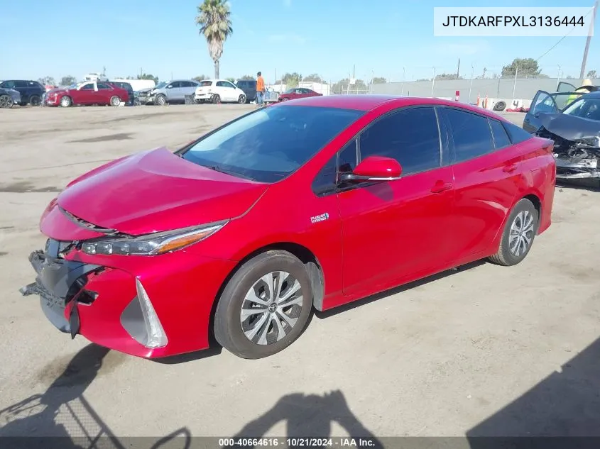 2020 Toyota Prius Prime Xle VIN: JTDKARFPXL3136444 Lot: 40664616