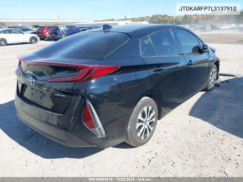 2020 Toyota Prius Prime Limited VIN: JTDKARFP7L3137910 Lot: 40664816