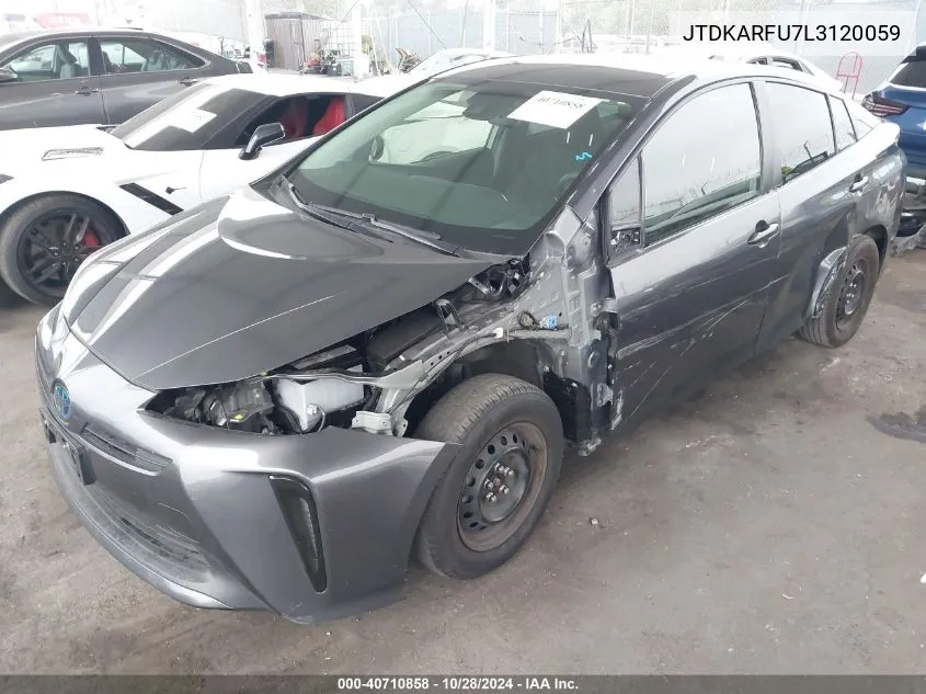 2020 Toyota Prius L Eco VIN: JTDKARFU7L3120059 Lot: 40710858