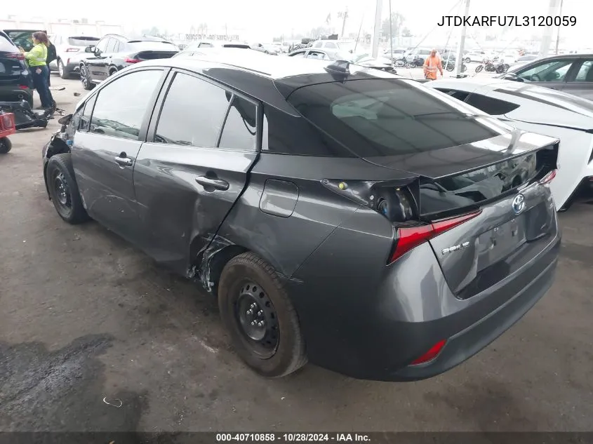 2020 Toyota Prius L Eco VIN: JTDKARFU7L3120059 Lot: 40710858