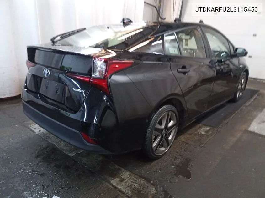 2020 Toyota Prius L/Le/Xle/Limited VIN: JTDKARFU2L3115450 Lot: 40782459