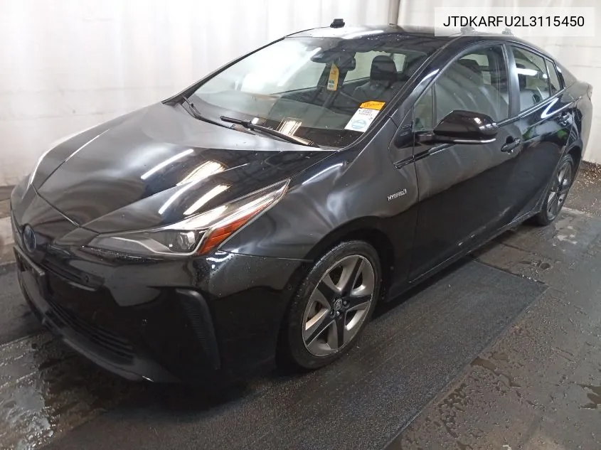 2020 Toyota Prius L/Le/Xle/Limited VIN: JTDKARFU2L3115450 Lot: 40782459