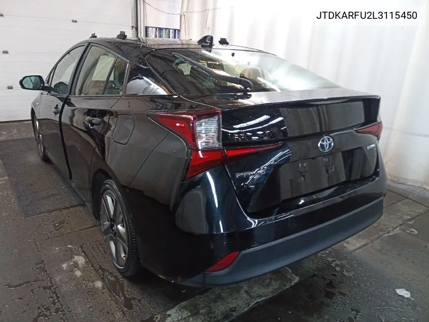 2020 Toyota Prius L/Le/Xle/Limited VIN: JTDKARFU2L3115450 Lot: 40782459