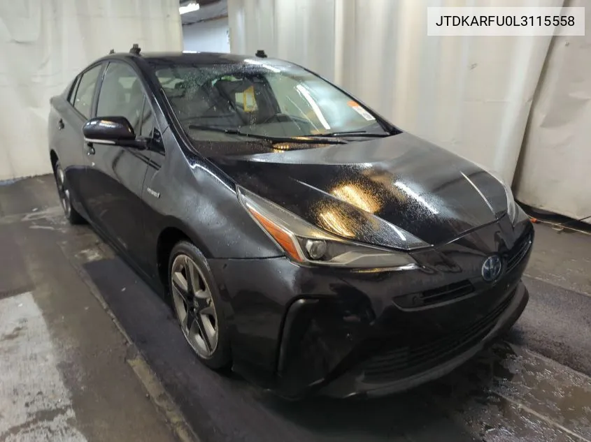 2020 Toyota Prius L/Le/Xle/Limited VIN: JTDKARFU0L3115558 Lot: 40782476