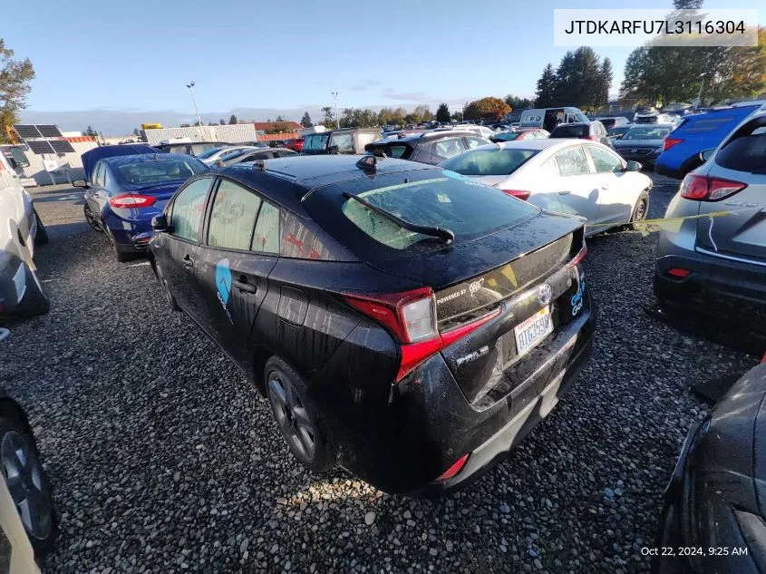 2020 Toyota Prius L/Le/Xle/Limited VIN: JTDKARFU7L3116304 Lot: 40782977