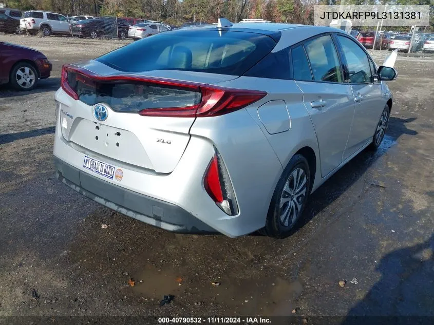 2020 Toyota Prius Prime Xle VIN: JTDKARFP9L3131381 Lot: 40790532